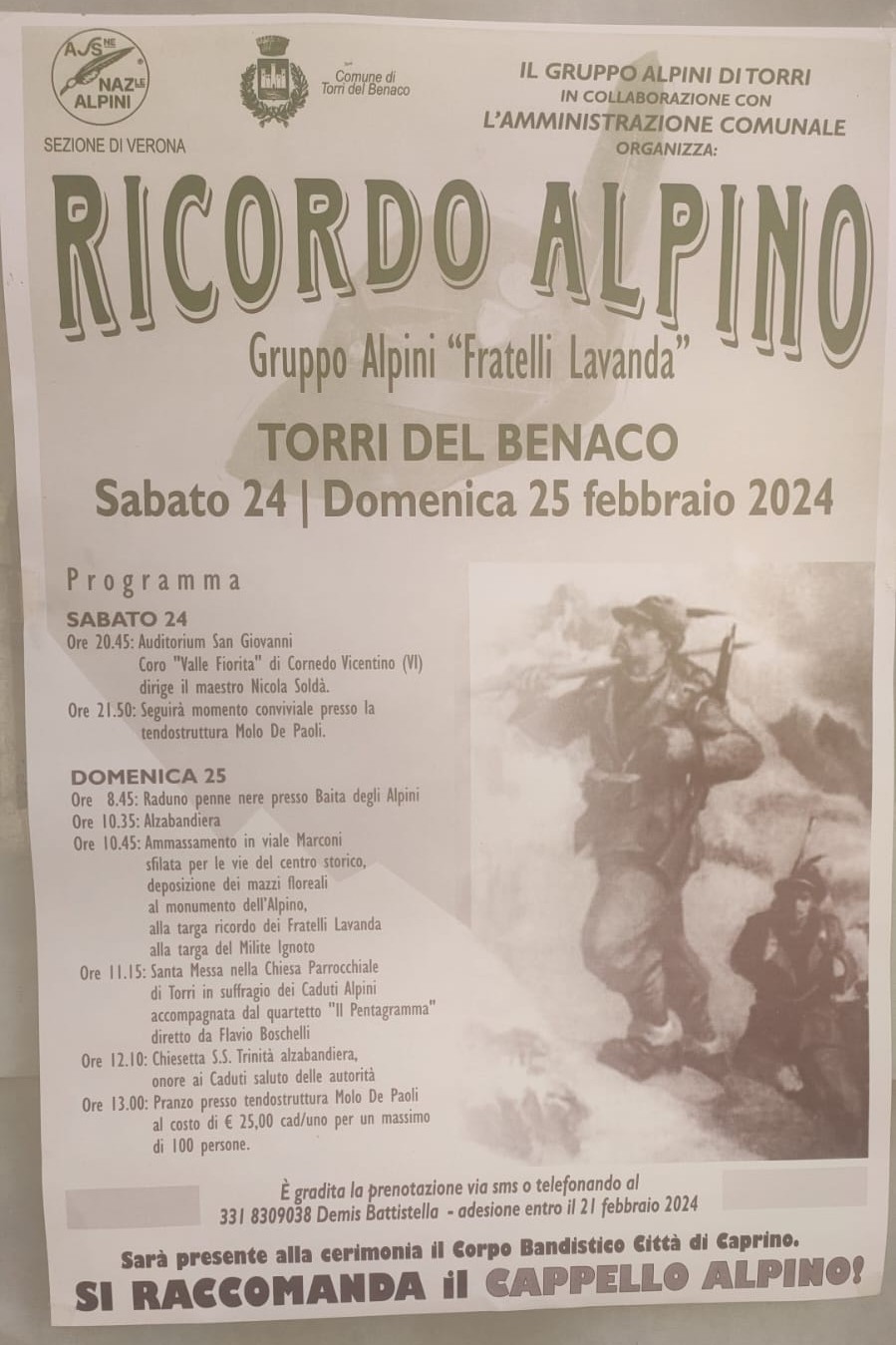 Ricordo Alpino - Torri del Benaco, 24 febbraio 2024 ore 20.45
